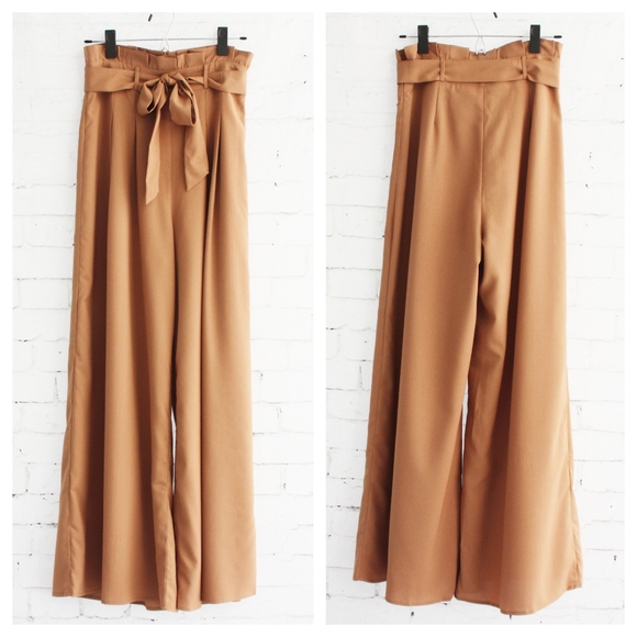 🦋MAKE AN OFFER!🦋 Tan Taupe Waist Tie Pants - Picture 3 of 3